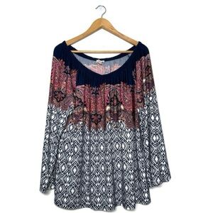 DB Off The Shoulder Boho Paisley Blouse Women’s Size 1X